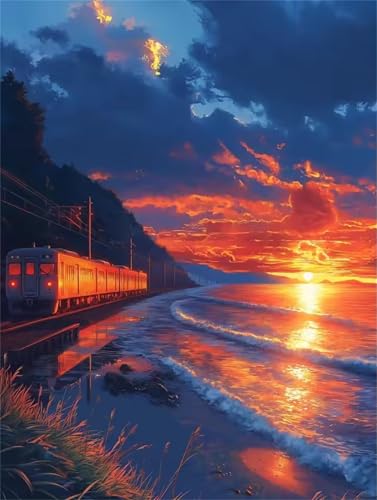 700 Teile Puzzles für Erwachsene, Impossible Jigsaw Puzzles, Clevere Rätsel, Spaß Herausforderndes Puzzle mit Dämmerung Wolken Wellen-Motiv von Tainrun