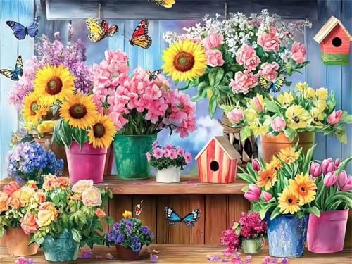 700 Teile Puzzles für Erwachsene, Impossible Jigsaw Puzzles, Clevere Rätsel, Spaß Herausforderndes Puzzle mit Flowerpot House Butterfly-Motiv 700 Teile Puzzles für Erwachsene, Impossible Jigsaw Puzzles, Clevere Rätsel, Spaß Herausforderndes Puzzle mit Flowerpot House Butterfly-Motiv von Tainrun