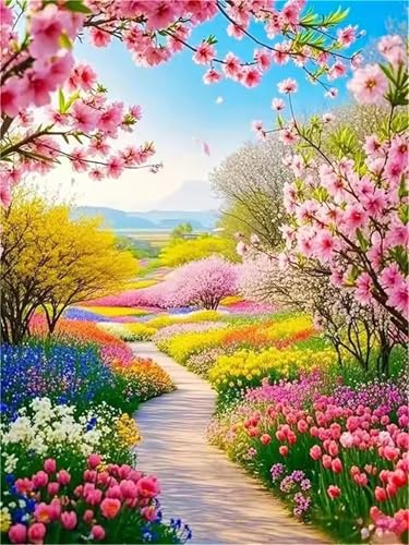 700 Teile Puzzles für Erwachsene, Impossible Jigsaw Puzzles, Clevere Rätsel, Spaß Herausforderndes Puzzle mit Frühlings-Gartenweg-Motiv von Tainrun