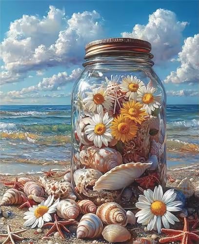 700 Teile Puzzles für Erwachsene, Impossible Jigsaw Puzzles, Clevere Rätsel, Spaß Herausforderndes Puzzle mit Jar Seashells Strand-Motiv von Tainrun