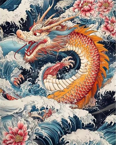 700 Teile Puzzles für Erwachsene, Impossible Jigsaw Puzzles, Clevere Rätsel, Spaß Herausforderndes Puzzle mit Wellen-Drache-Motiv von Tainrun