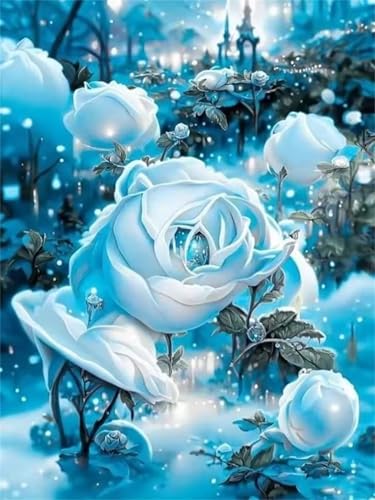 Blaue Rose Jigsaw Puzzles for Adults 1000 Jigsaw Puzzles Adults,1000 Pieces Puzzle Educational Challenge Toy Games Beautiful Home Decoration Puzzle von Tainrun