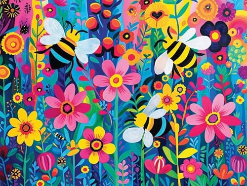 Blume Biene Jigsaw Puzzles for Adults 120 Jigsaw Puzzles Adults,120 Pieces Puzzle Educational Challenge Toy Games Beautiful Home Decoration Puzzle von Tainrun