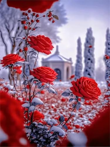 Florales Rot Jigsaw Puzzles for Adults 700 Jigsaw Puzzles Adults,700 Pieces Puzzle Educational Challenge Toy Games Beautiful Home Decoration Puzzle von Tainrun