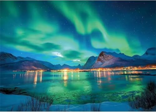 Grüne Aurora Jigsaw Puzzles for Adults 1000 Jigsaw Puzzles Adults,1000 Pieces Puzzle Educational Challenge Toy Games Beautiful Home Decoration Puzzle Grüne Aurora Jigsaw Puzzles for Adults 1000 Jigsaw Puzzles Adults,1000 Pieces Puzzle Educational Challenge Toy Games Beautiful Home Decoration Puzzle von Tainrun