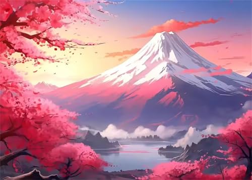 Japanische Berge Jigsaw Puzzles for Adults 1000 Jigsaw Puzzles Adults,1000 Pieces Puzzle Educational Challenge Toy Games Beautiful Home Decoration Puzzle von Tainrun