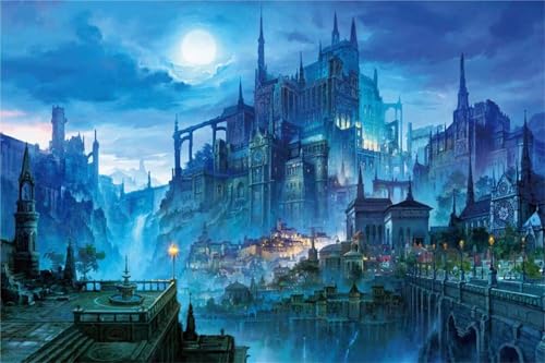 Nächtliche Burg Jigsaw Puzzles for Adults 120 Jigsaw Puzzles Adults,120 Pieces Puzzle Educational Challenge Toy Games Beautiful Home Decoration Puzzle von Tainrun