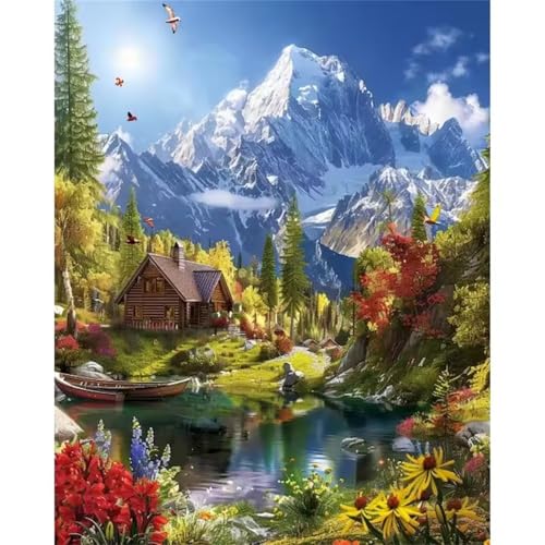 Natur Hütte Baum Jigsaw Puzzles for Adults 1000 Jigsaw Puzzles Adults,1000 Pieces Puzzle Educational Challenge Toy Games Beautiful Home Decoration Puzzle von Tainrun