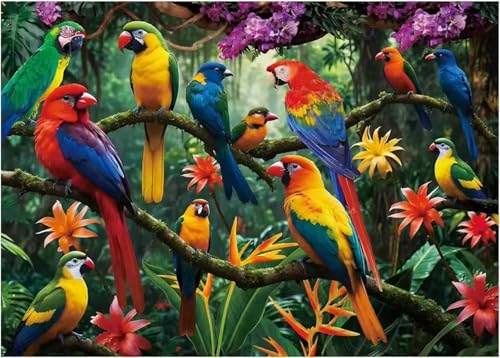 Papageien-Welt Jigsaw Puzzles for Adults 200 Jigsaw Puzzles Adults,200 Pieces Puzzle Educational Challenge Toy Games Beautiful Home Decoration Puzzle von Tainrun