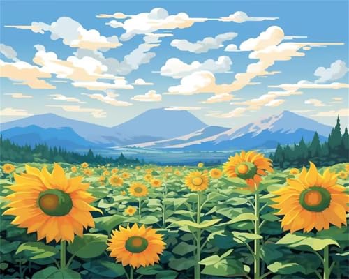 Puzzle 1000 Teile Erwachsene,Puzzle für Erwachsene und Kinder 1000 Teile,Gehirn-Herausforderung,Puzzles Pädagogisches Spiel,Puzzles mit Berg-Sonnenblume-Motiv von Tainrun