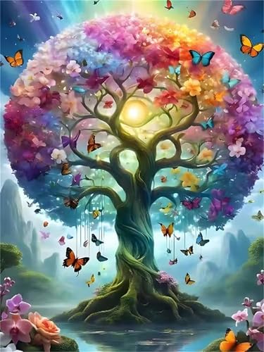 Puzzle 1000 Teile Erwachsene,Puzzle für Erwachsene und Kinder 1000 Teile,Gehirn-Herausforderung,Puzzles Pädagogisches Spiel,Puzzles mit Bunter Baum des Lebens-Motiv von Tainrun