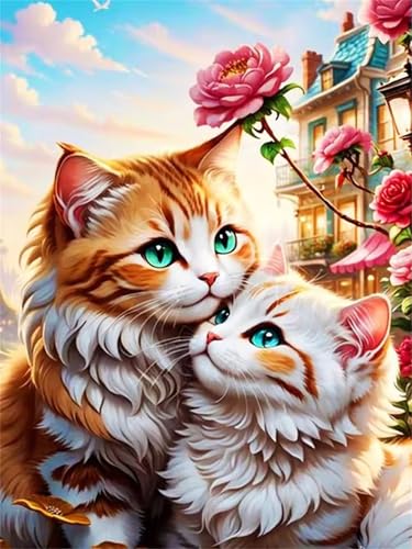 Puzzle 1000 Teile Erwachsene,Puzzle für Erwachsene und Kinder 1000 Teile,Gehirn-Herausforderung,Puzzles Pädagogisches Spiel,Puzzles mit Katzenpaar-Motiv von Tainrun