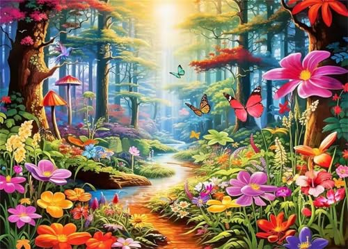 Puzzle 1000 Teile Erwachsene,Puzzle für Erwachsene und Kinder 1000 Teile,Gehirn-Herausforderung,Puzzles Pädagogisches Spiel,Puzzles mit Märchenhafte Wälder-Motiv von Tainrun