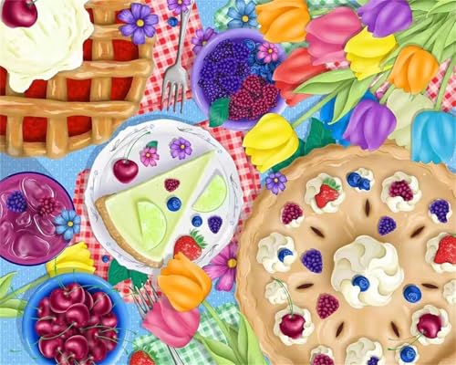 Puzzle 1000 Teile Erwachsene,Puzzle für Erwachsene und Kinder 1000 Teile,Gehirn-Herausforderung,Puzzles Pädagogisches Spiel,Puzzles mit Picknick-Dessert-Motiv von Tainrun