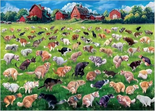 Puzzle 1000 Teile Erwachsene,Puzzle für Erwachsene und Kinder 1000 Teile,Gehirn-Herausforderung,Puzzles Pädagogisches Spiel,Puzzles mit Rasenhund-Motiv von Tainrun
