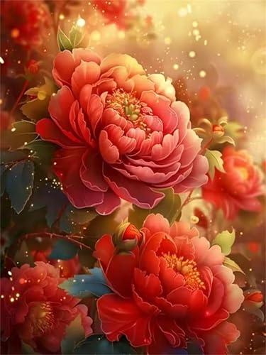 Puzzle 1000 Teile Erwachsene,Puzzle für Erwachsene und Kinder 1000 Teile,Gehirn-Herausforderung,Puzzles Pädagogisches Spiel,Puzzles mit Rote Pfingstrose-Motiv von Tainrun