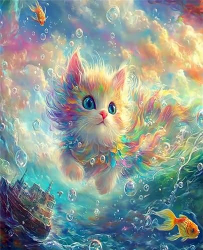 Puzzle 1000 Teile Erwachsene,Puzzle für Erwachsene und Kinder 1000 Teile,Gehirn-Herausforderung,Puzzles Pädagogisches Spiel,Puzzles mit Schwimmende Katze-Motiv von Tainrun