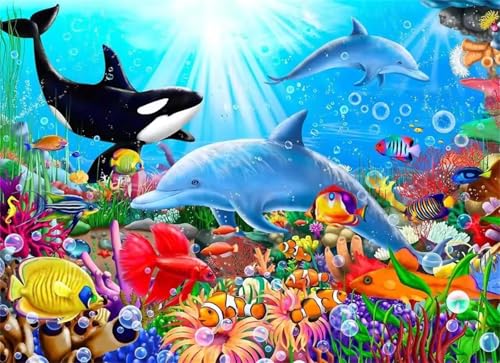 Puzzle 1000 Teile Erwachsene,Puzzle für Erwachsene und Kinder 1000 Teile,Gehirn-Herausforderung,Puzzles Pädagogisches Spiel,Puzzles mit Tropischer Meeresboden-Motiv von Tainrun
