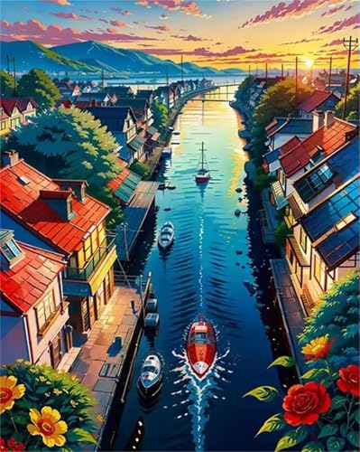 Puzzle 1000 Teile Erwachsene,Puzzle für Erwachsene und Kinder 1000 Teile,Gehirn-Herausforderung,Puzzles Pädagogisches Spiel,Puzzles mit Urbaner Kanal-Motiv von Tainrun