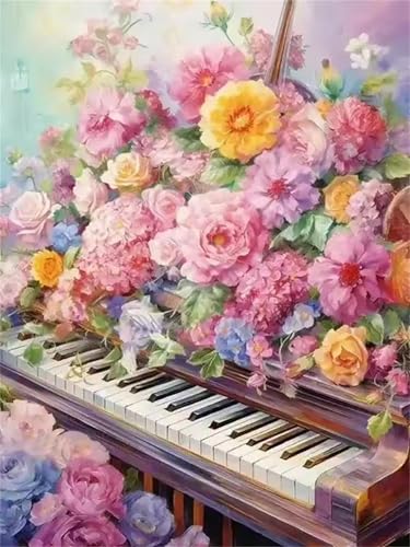 Puzzle 1000 Teile Erwachsene Klavier-Blumen, DIY Klassische Jigsaw Puzzles Legespiel, Geschicklichkeitsspiel für Die Ganze Familie, Puzzles Farbenfrohes für Home Dekoration von Tainrun