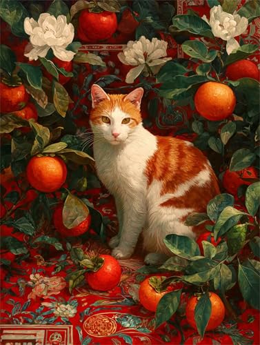 Puzzle 1000 Teile Erwachsene Orange Katzenteppich, DIY Klassische Jigsaw Puzzles Legespiel, Geschicklichkeitsspiel für Die Ganze Familie, Puzzles Farbenfrohes für Home Dekoration von Tainrun