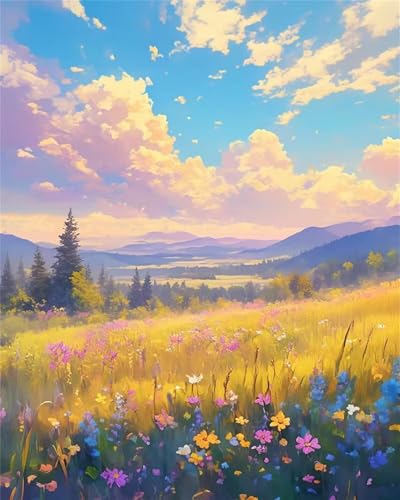 Puzzle 1000 Teile Erwachsene Wolken Rasen Berge, DIY Klassische Jigsaw Puzzles Legespiel, Geschicklichkeitsspiel für Die Ganze Familie, Puzzles Farbenfrohes für Home Dekoration von Tainrun