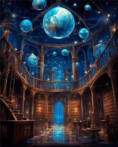 Puzzle 1000 Teile für Erwachsene, Fantasy Retro Bibliothek 75x50cm Puzzle Erwachsene 1000 Teile Lernspiel Herausforderung Spielzeug, Geschicklichkeitsspiel für die ganze Familie von Tainrun