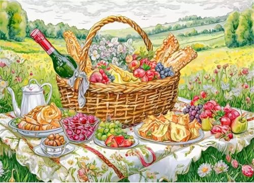 Puzzle 120 Teile,Puzzles für Erwachsene Frühlings-Picknick,EIN Herausforderndes Rätsel,puzzlespiele für Die Ganze Familie,Geschenke für Erwachsene und Kinder von Tainrun