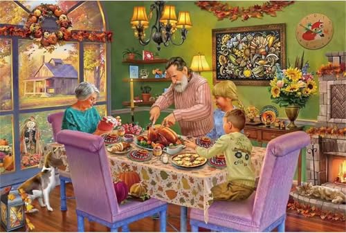 Puzzle 120 Teile,Puzzles für Erwachsene Herbstliches Abendessen,EIN Herausforderndes Rätsel,puzzlespiele für Die Ganze Familie,Geschenke für Erwachsene und Kinder von Tainrun