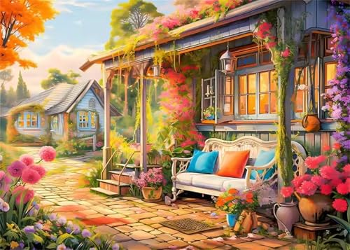 Puzzle 120 Teile Erwachsene,Puzzle für Erwachsene und Kinder 120 Teile,Gehirn-Herausforderung,Puzzles Pädagogisches Spiel,Puzzles mit Bauerngarten-Motiv von Tainrun