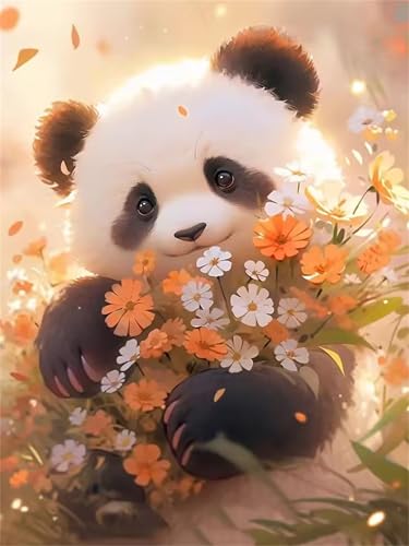 Puzzle 120 Teile Erwachsene,Puzzle für Erwachsene und Kinder 120 Teile,Gehirn-Herausforderung,Puzzles Pädagogisches Spiel,Puzzles mit Blume Panda-Motiv von Tainrun