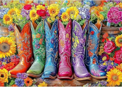 Puzzle 120 Teile Erwachsene,Puzzle für Erwachsene und Kinder 120 Teile,Gehirn-Herausforderung,Puzzles Pädagogisches Spiel,Puzzles mit Bunte Schuhe-Motiv von Tainrun