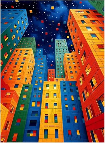 Puzzle 120 Teile Erwachsene,Puzzle für Erwachsene und Kinder 120 Teile,Gehirn-Herausforderung,Puzzles Pädagogisches Spiel,Puzzles mit Buntes Gebäude-Motiv von Tainrun