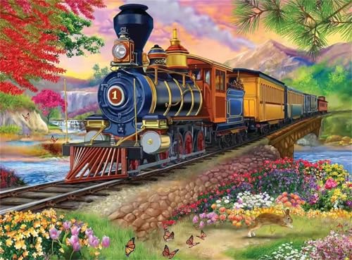 Puzzle 120 Teile Erwachsene,Puzzle für Erwachsene und Kinder 120 Teile,Gehirn-Herausforderung,Puzzles Pädagogisches Spiel,Puzzles mit Eisenbahnbrücke-Motiv von Tainrun