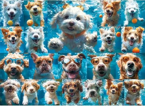 Puzzle 120 Teile Erwachsene,Puzzle für Erwachsene und Kinder 120 Teile,Gehirn-Herausforderung,Puzzles Pädagogisches Spiel,Puzzles mit Hundebälle Wasser-Motiv von Tainrun