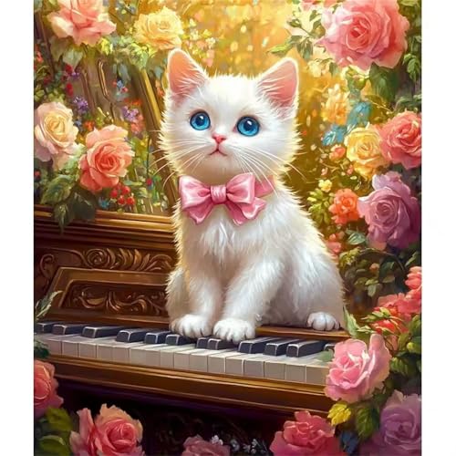 Puzzle 120 Teile Erwachsene,Puzzle für Erwachsene und Kinder 120 Teile,Gehirn-Herausforderung,Puzzles Pädagogisches Spiel,Puzzles mit Klavier-Katze-Motiv von Tainrun