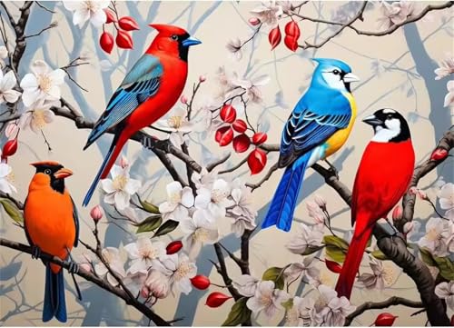 Puzzle 120 Teile Erwachsene,Puzzle für Erwachsene und Kinder 120 Teile,Gehirn-Herausforderung,Puzzles Pädagogisches Spiel,Puzzles mit Rote Vögel-Motiv von Tainrun
