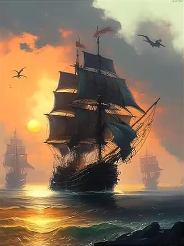 Puzzle 120 Teile Erwachsene,Puzzle für Erwachsene und Kinder 120 Teile,Gehirn-Herausforderung,Puzzles Pädagogisches Spiel,Puzzles mit Segelboot Sonnenuntergang-Motiv von Tainrun