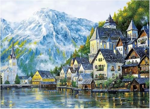 Puzzle 120 Teile Erwachsene,Puzzle für Erwachsene und Kinder 120 Teile,Gehirn-Herausforderung,Puzzles Pädagogisches Spiel,Puzzles mit Snowy City-Motiv von Tainrun