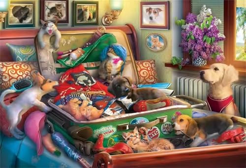 Puzzle 120 Teile Erwachsene,Puzzle für Erwachsene und Kinder 120 Teile,Gehirn-Herausforderung,Puzzles Pädagogisches Spiel,Puzzles mit Tierisches Gepäck-Motiv von Tainrun