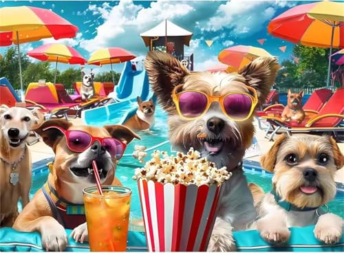 Puzzle 120 Teile Erwachsene,Puzzle für Erwachsene und Kinder 120 Teile,Gehirn-Herausforderung,Puzzles Pädagogisches Spiel,Puzzles mit Urlaubshund-Motiv von Tainrun