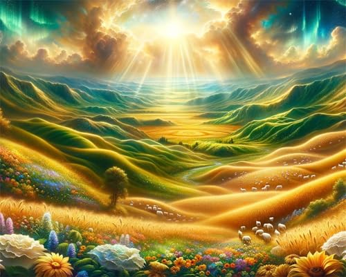 Puzzle 120 Teile für Erwachsene, Aurora Prärieschaf 25x20cm Puzzle Erwachsene 120 Teile Lernspiel Herausforderung Spielzeug, Geschicklichkeitsspiel für die ganze Familie von Tainrun