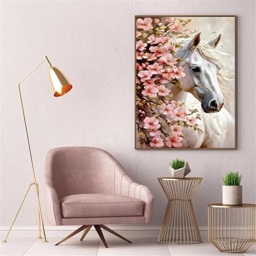 Puzzle 120 Teile für Erwachsene, EIN Herausforderndes Rätsel, Kreative Unterhaltung Puzzles Wunderschönes Dekoration Puzzle Geschenke, Thema:Weißes Tier Pferd von Tainrun