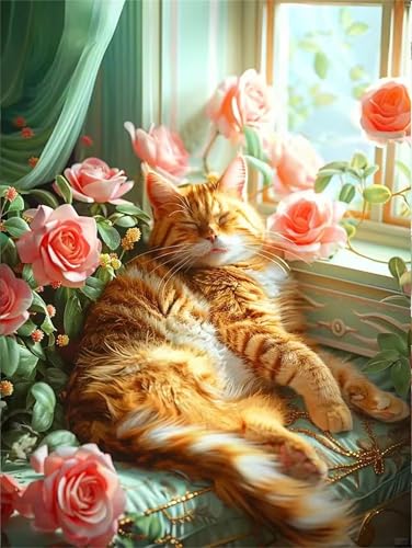 Puzzle 1200 Teile Erwachsene,Puzzle für Erwachsene und Kinder 1200 Teile,Gehirn-Herausforderung,Puzzles Pädagogisches Spiel,Puzzles mit Rosenkatze-Motiv von Tainrun
