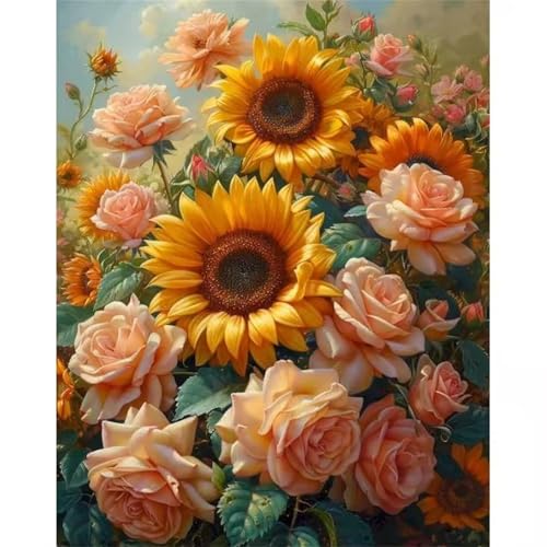 Puzzle 1200 Teile Erwachsene,Puzzle für Erwachsene und Kinder 1200 Teile,Gehirn-Herausforderung,Puzzles Pädagogisches Spiel,Puzzles mit Sonnenblume Rose-Motiv von Tainrun