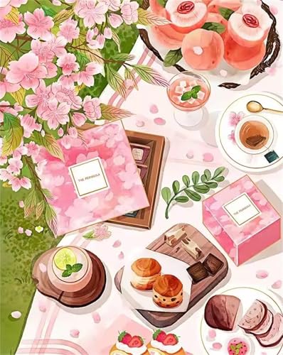 Puzzle 1200 Teile für Erwachsene, EIN Herausforderndes Rätsel, Kreative Unterhaltung Puzzles Wunderschönes Dekoration Puzzle Geschenke, Thema:Rosa Frühlingspicknick von Tainrun