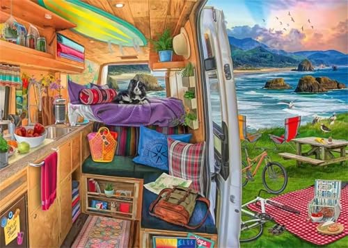 Puzzle 1500 Teile,Puzzles für Erwachsene Wohnmobil-Urlaub,EIN Herausforderndes Rätsel,puzzlespiele für Die Ganze Familie,Geschenke für Erwachsene und Kinder von Tainrun