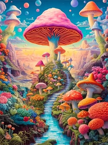 Puzzle 1500 Teile Erwachsene,Puzzle für Erwachsene und Kinder 1500 Teile,Gehirn-Herausforderung,Puzzles Pädagogisches Spiel,Puzzles mit Pilz-Hügel-Motiv von Tainrun
