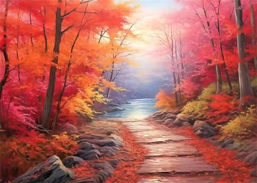 Puzzle 1500 Teile Erwachsene,Puzzle für Erwachsene und Kinder 1500 Teile,Gehirn-Herausforderung,Puzzles Pädagogisches Spiel,Puzzles mit Rotes Ahornblatt-Motiv von Tainrun