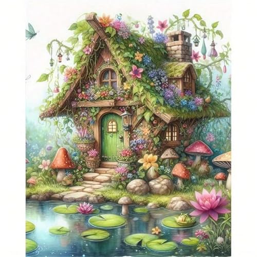 Puzzle 1500 Teile für Erwachsene, Märchenhaus Teich 87x57cm Puzzle Erwachsene 1500 Teile Lernspiel Herausforderung Spielzeug, Geschicklichkeitsspiel für die ganze Familie von Tainrun